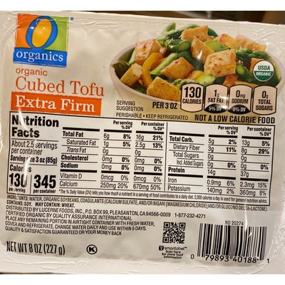 Extra Firm Organic Cubed Tofu