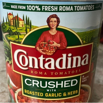 Crushed Roma Tomatoes, with Roasted Garlic & Herb