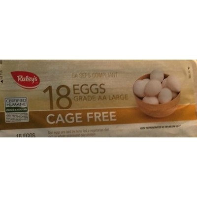 Cage Free Eggs, Large Grade AA