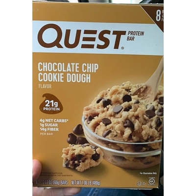 Protein Bar, Chocolate Chip Cookie Dough