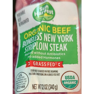 Boneless New York Striploin Steak, Organic Beef