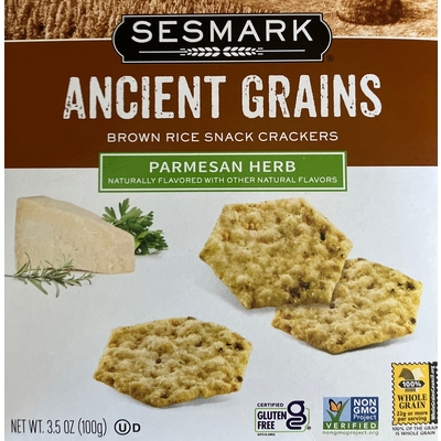 Parmesan Herb Ancient Grains Brown Rice Snack Crackers