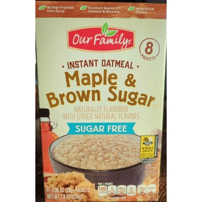 Sugar Free Maple & Brown Sugar Instant Oatmeal