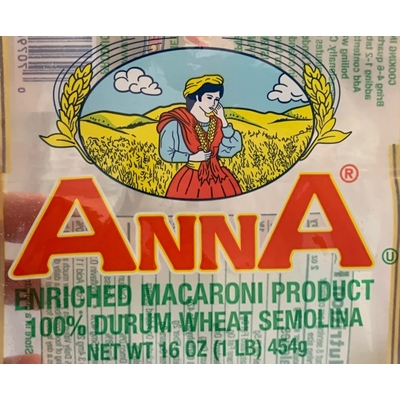 Durum Wheat Semolina Enriched Macaroni Product