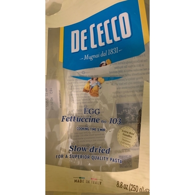 Egg Fettuccine Pasta