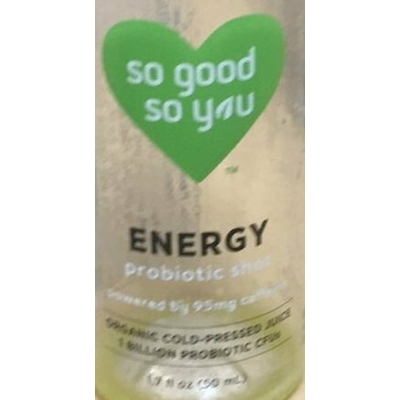 Organic Cold-Pressed Juice, Energy Probiotic Shot