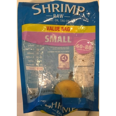 Shrimp, Raw, Small, Shell on Tail-On