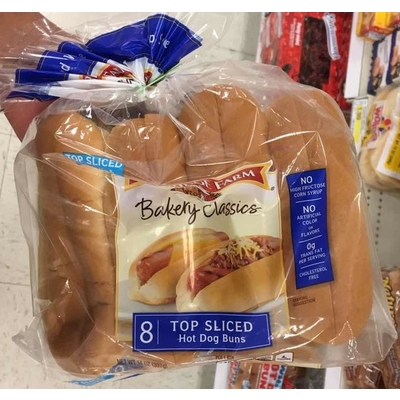 Hot Dog Buns, Top Sliced