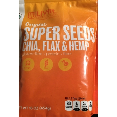 Organic Super Seeds, Chia, Flax & Hemp