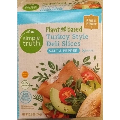 Plant Based Turkey Style Deli Slices, Salt & Pepper