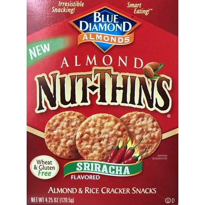 Almond Nut-Thins, Almond & Rice Cracker Snacks, Sriracha Flavored