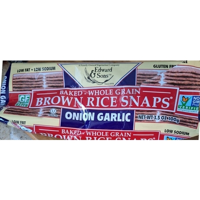 Onion Garlic Baked - Whole Grain Brown Rice Snaps