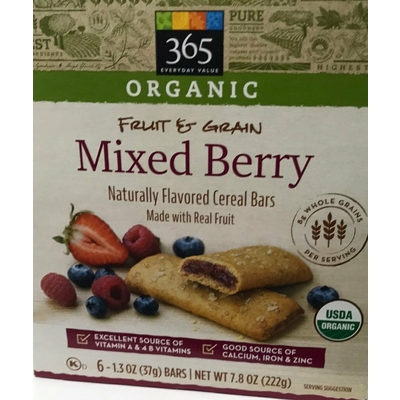 Fruit & Grain Cereal Bars, Mixed Berry