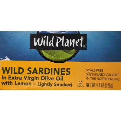 Wild Sardines in Extra Virgin Olive Oil with Lemon-Lightly Smoked