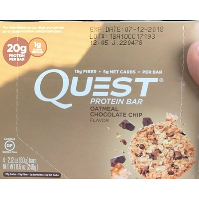 Protein Bar, Oatmeal Chocolate Chip