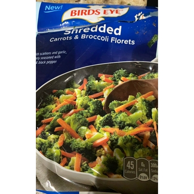Carrots & Broccoli Florets, Shredded