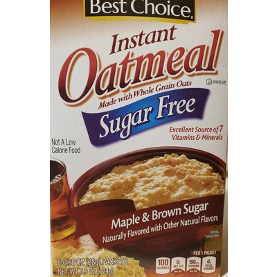 Instant Oatmeal, Sugar Free, Maple & Brown Sugar
