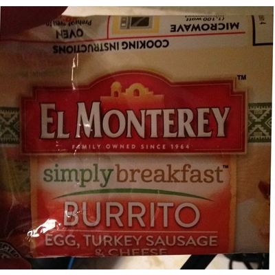 Simply Breakfast, Burrito, Egg Turkey Sausage & Cheese