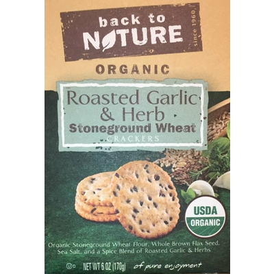 Stoneground Wheat Crackers, Roasted Garlic & Herb
