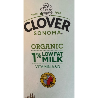 Organic 1% Low Fat Milk